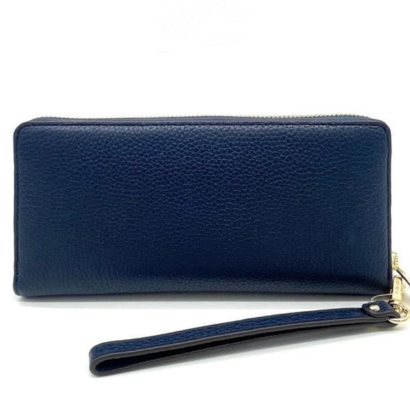 Michael Kors Large Continental Wallet Wristlet Navy Blue - Picture 5 of 8